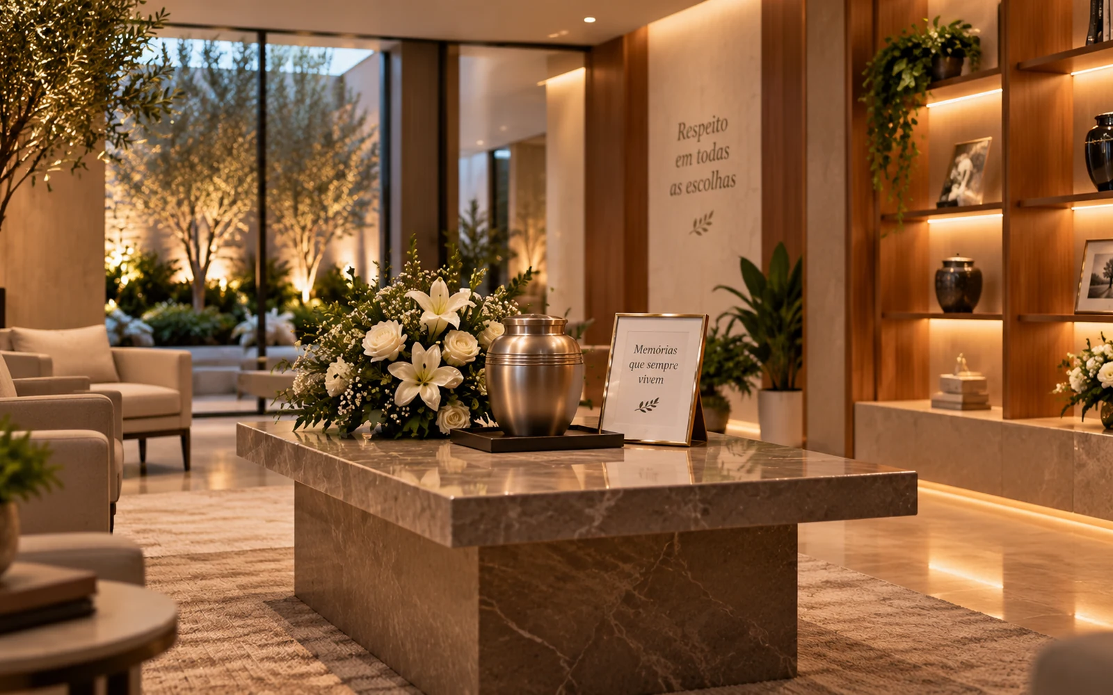 Ambiente preparado para acolhimento e homenagem